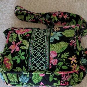 New Vera Bradley Floral Quilted Shoulder Bag,  Adjustable Strap,  Zipper Pocket
